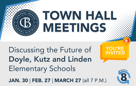 Ad that gives dates of town halls meetings as January 30, February 27 and March 27